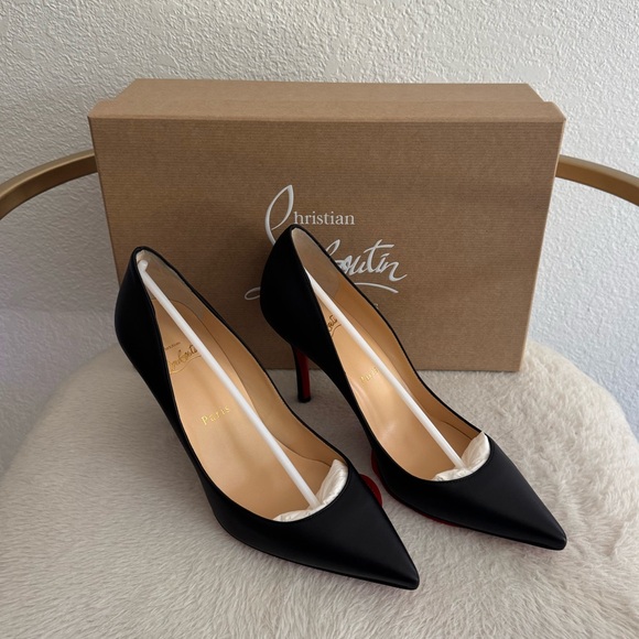Christian Louboutin Apostrophe Pump 85 Black Heels✨ - Picture 3 of 10